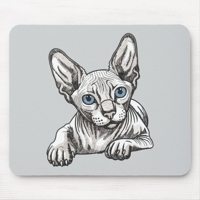 Hairless Sphynx Cat  Mouse Pad (Front)