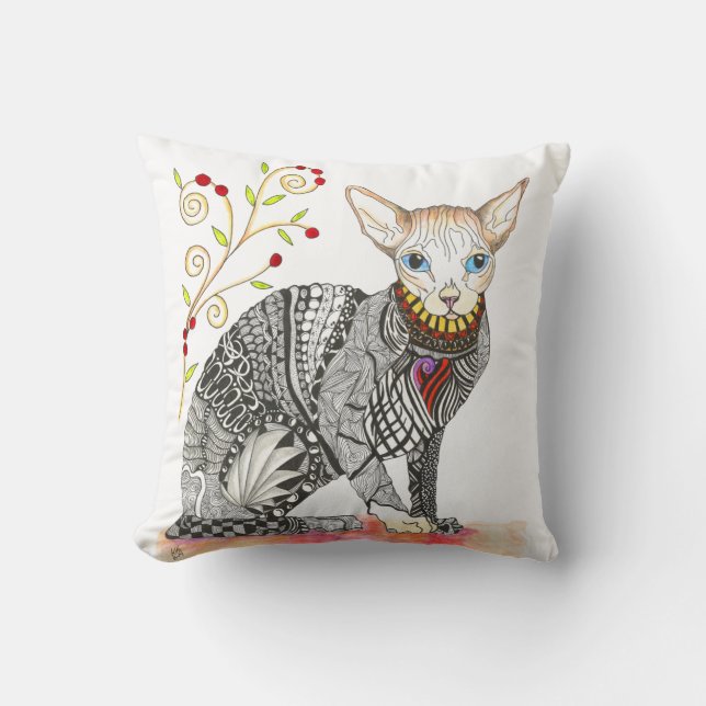 Hairless Sphynx Decorative Pillow (Front)