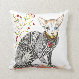 Hairless Sphynx Decorative Pillow