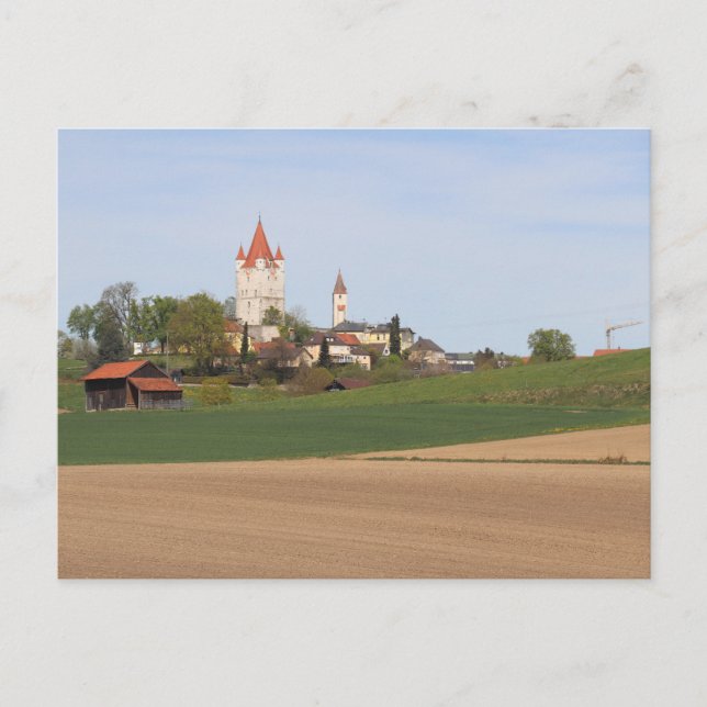 HAIRMAN WITH CASTLE WITH ACKS OF OLD VILLAGE POSTCARD (Front)