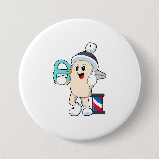 Hairspray as Hairdresser with Scissors 7.5 Cm Round Badge (Front)