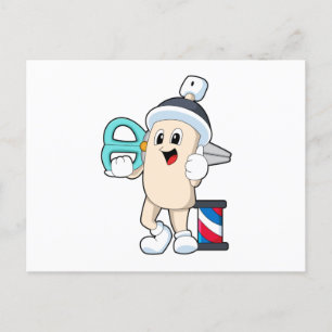 Hairspray as Hairdresser with Scissors Postcard