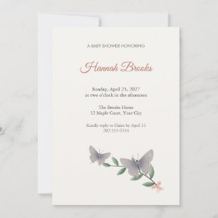Hairstreak Butterfly Baby Shower Invitation