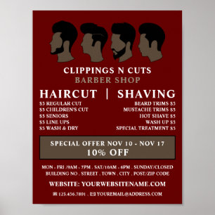 Hairstyles, Men's Barbers Advertising Poster