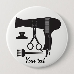 Hairstyles tools 10 cm round badge