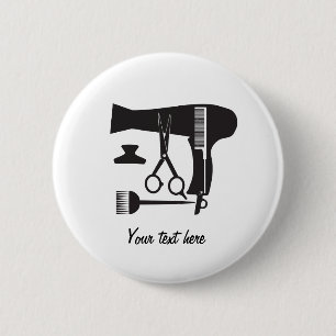 Hairstyles tools 6 cm round badge