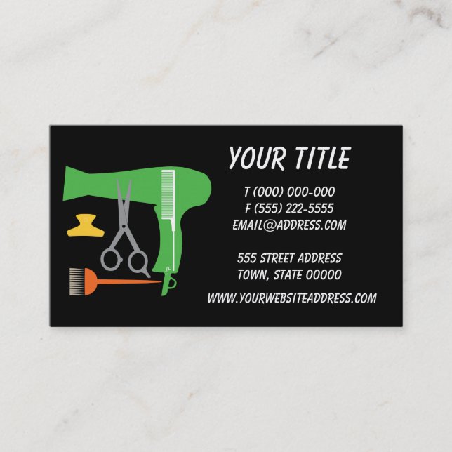 Hairstyles tools business card (Front)