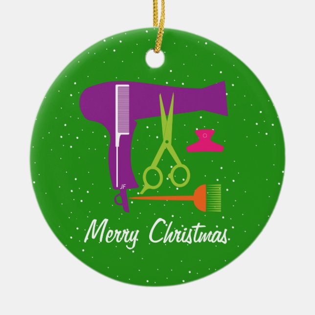 Hairstyles tools ceramic tree decoration (Front)