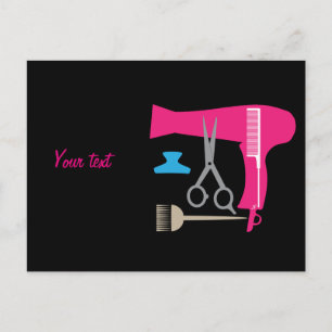 Hairstyles tools postcard