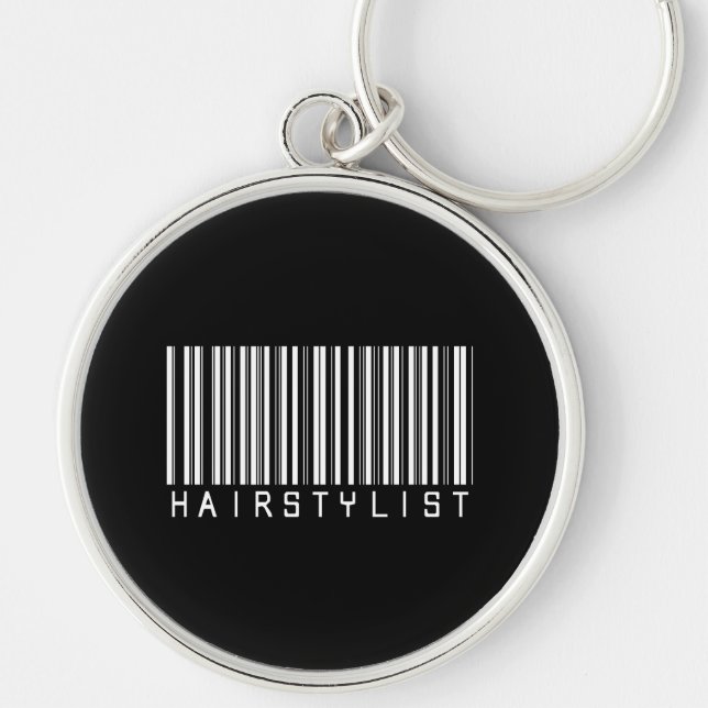 Hairstylist Bar Code Key Ring (Front)