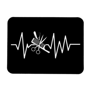 Hairstylist - Barber Scissors Comb Heartbeat Magne Magnet