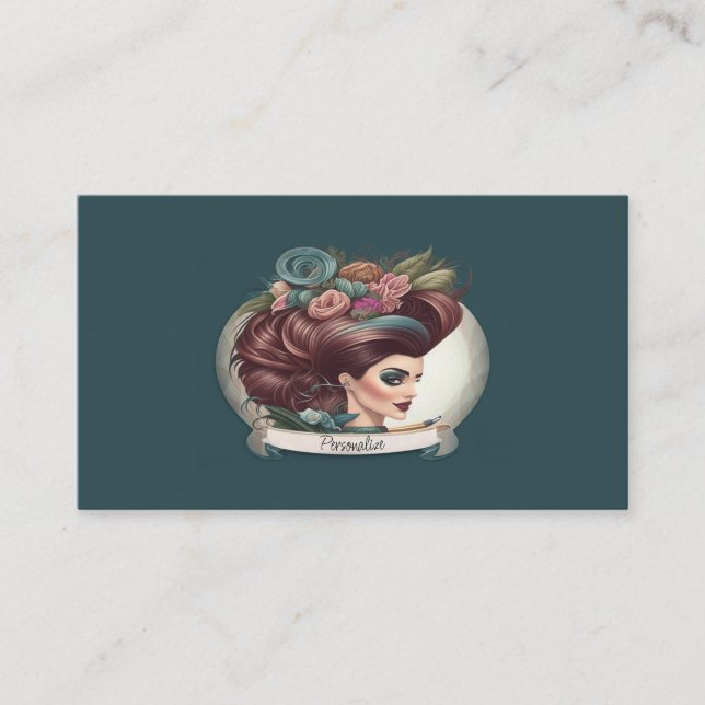 Hairstylist Beauty Parlour Salon Cosmetic Supplies Business Card (Front)