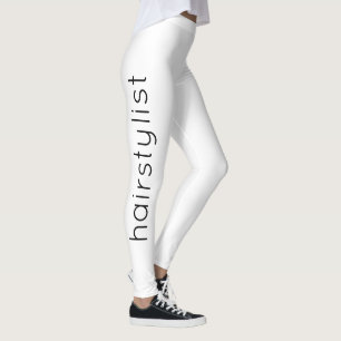Hairstylist Black White Modern Stylish Spa Salon Leggings