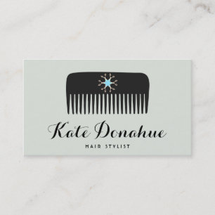 Hairstylist Comb Scissors White Hair Salon Business Card