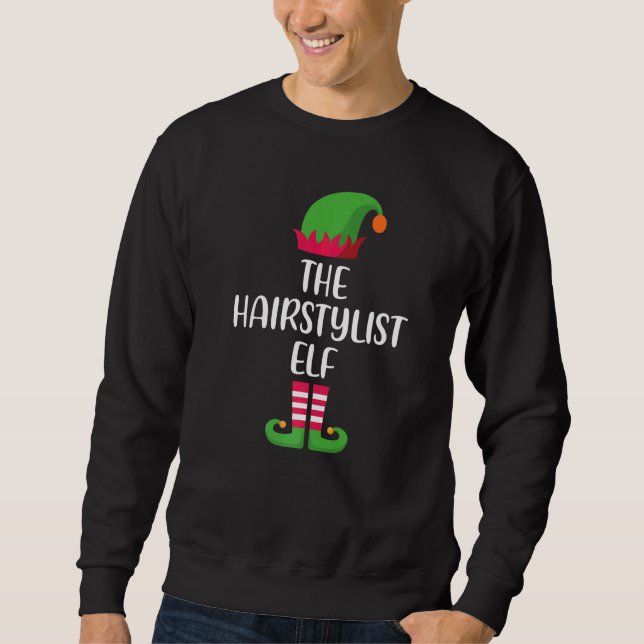 Hairstylist Elf Family Matching Group Christmas Pa Sweatshirt (Front)