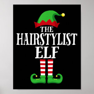 Hairstylist Elf Matching Family Group Christmas Pa Poster