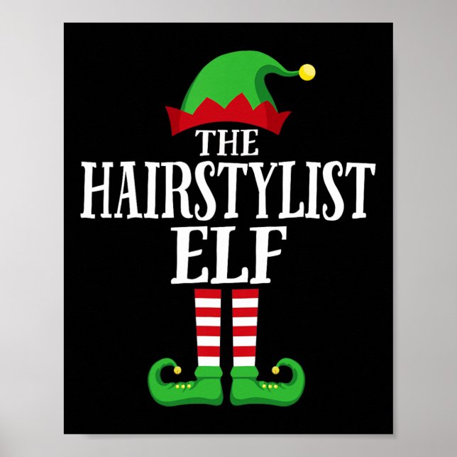 Hairstylist Elf Matching Family Group Christmas Pa Poster (Front)