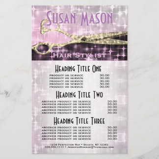 Hairstylist Glitter and Glam Services and Pricing