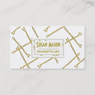 Hairstylist Gold Bobby Pins Appointment Card