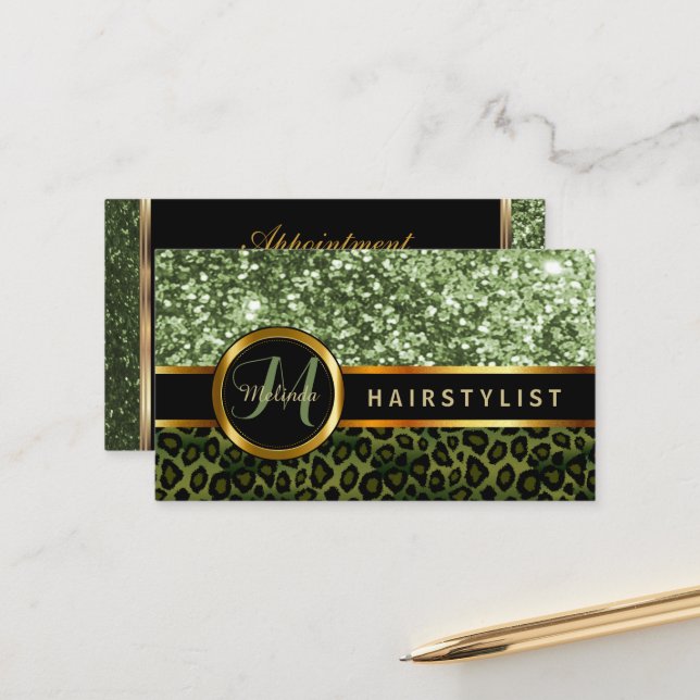 Hairstylist Green Glitter Appointment (Front/Back In Situ)