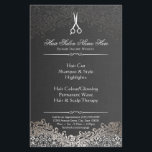 Hairstylist Hair Salon Elegant Dark Silver Damask Flyer<br><div class="desc">Elegant Dark Silver Damask Hairstylist Hair Salon - Classic and Unique Flyer Template. You can add additional information on the back. (1) For further customisation, please click the "customise further" link and use our design tool to modify this template. (2) If you need help or matching items, please contact me....</div>