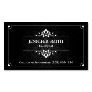 Hairstylist Hair Salon - Vintage Shadow of Damask Magnetic Business Card