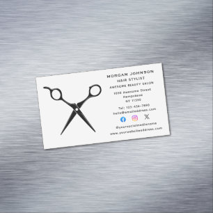 Hairstylist Hairdresser Beautician Social Media Magnetic Business Card