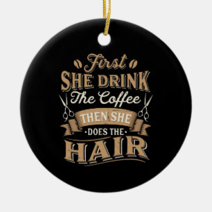 Hairstylist Hairdresser Gift Ceramic Ornament