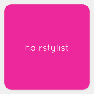 Hairstylist Hairdresser Pink Spa Salon Wedding Square Sticker