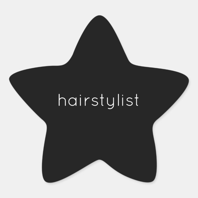 Hairstylist Hairdresser Spa Salon Wedding Custom Star Sticker (Front)
