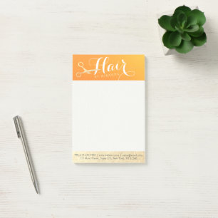 Hairstylist Makeup Salon Chic Orange Gold Scissors Post-it Notes