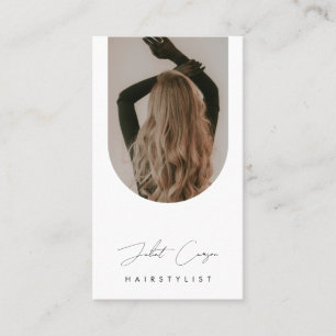 Hairstylist Minimalist Arch Photo Hair Salon Business Card