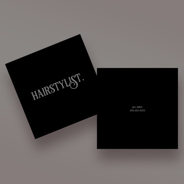 Hairstylist Modern Professional Minimalist Simple Square Business Card (Creator Uploaded)