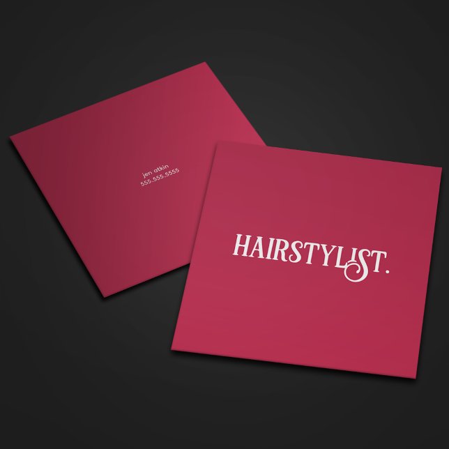 Hairstylist Modern Professional Minimalist Simple Square Business Card (Creator Uploaded)