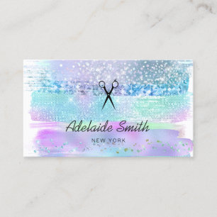 hairstylist pastel colours brush strokes business card