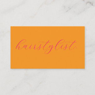Hairstylist Pink Orange Colorful Hairdresser 2026 Business Card
