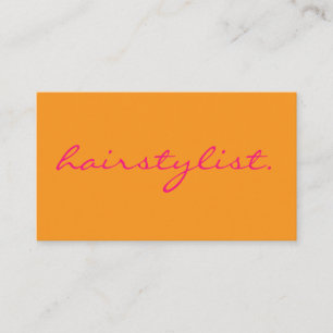 Hairstylist Pink Orange Colorful Hairdresser Salon Business Card