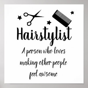Hairstylist Quote Funny Hairdresser Stars Poster