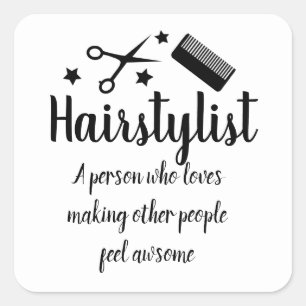 Hairstylist Quote Funny Hairdresser Stars   Square Sticker