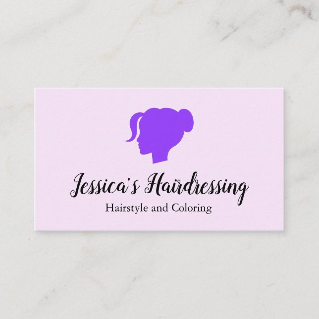 Hairstylist Salon Minimalist Logo Business Card (Front)