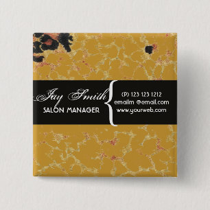 Hairstylist Salon Trade Show Uniform Name Tag 15 Cm Square Badge