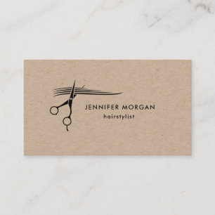 Hairstylist Scissors Kraft  Business Card