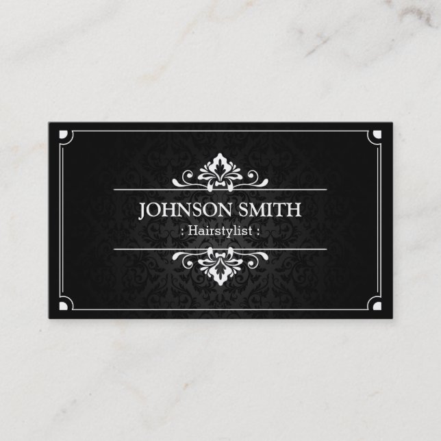 Hairstylist - Shadow of Damask Business Card (Front)
