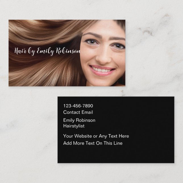 Hairstylist Trendy Simple Beauty Business Cards (Front/Back)