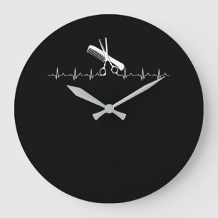 Hairstylists Heartbeat Love Hairdresser Large Clock