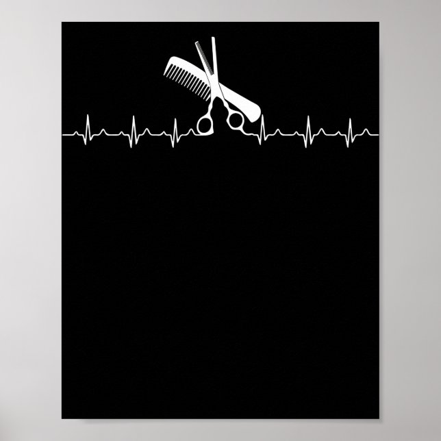 Hairstylists Heartbeat Love Hairdresser Poster (Front)