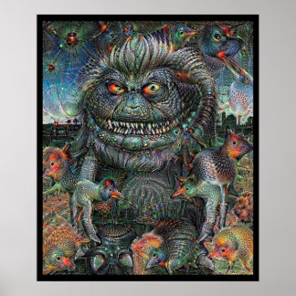 Hairy Alien Deep Dream Poster