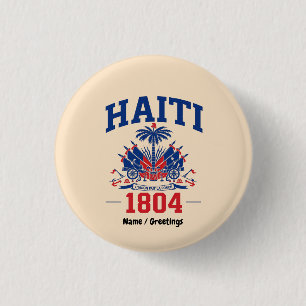 Haiti 1804 Patriotic Vintage Flag Graphic Heritage 3 Cm Round Badge