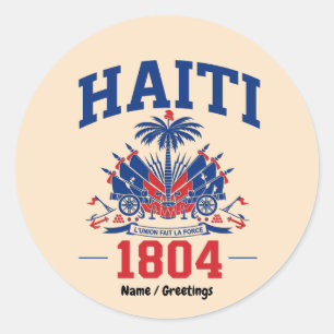 Haiti 1804 Patriotic Vintage Flag Graphic Heritage Classic Round Sticker