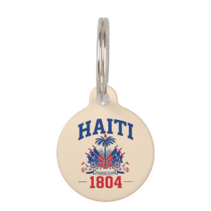 Haiti 1804 Patriotic Vintage Flag Graphic Heritage Pet Tag